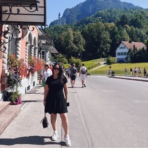 Elegant Black Maje Short Sleeve Dress